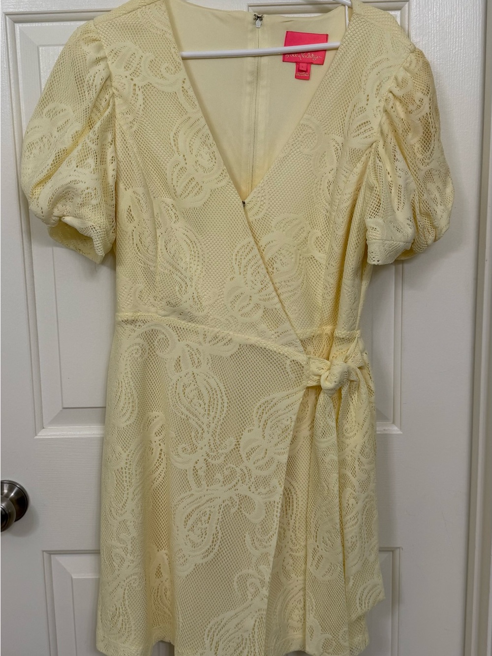 Lilly Pulitzer Pale Yellow Lace Wrap Skort Dress Size Large